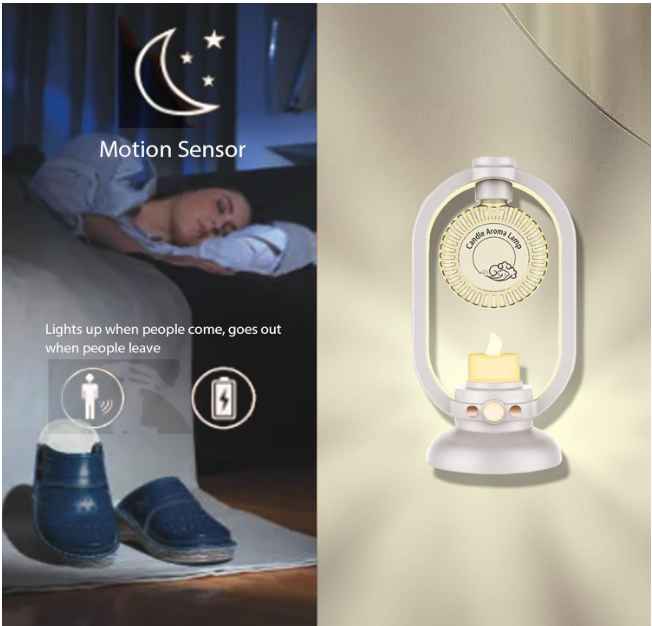 Lampă de Birou Portabilă cu Aromaterapie, Iluminarea Modernă și Relaxare cu Uleiuri Esențiale, Andowl (Q-LZ98)