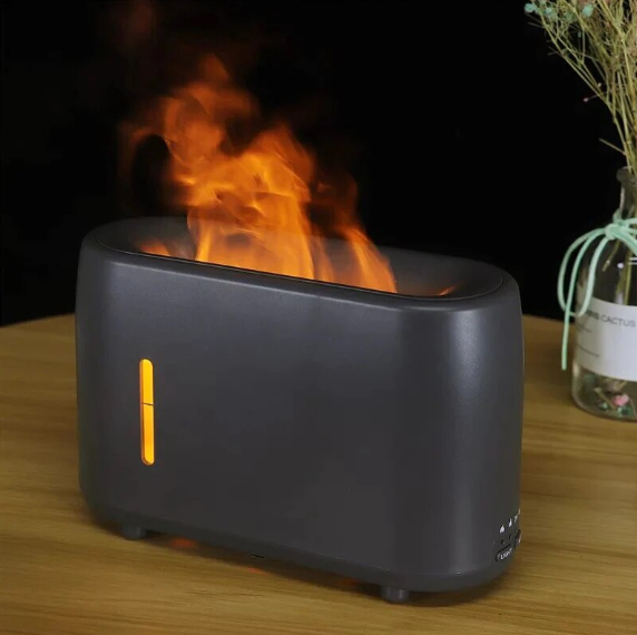  Difuzor de Aromaterapie și Umidificator – Capacitate 240ml, Proiecție LED Flacără, Temporizator și Telecomandă (Q-XJ160)