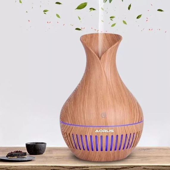 Umidificator Ultrasonic cu Aromaterapie, Iluminare LED RGB și Oprire Automată, 150ml, Design Modern Bej AORLIS (AO50111)